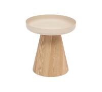 Atmosphera - Table d'Appoint Hercyna, Acier et Bois, D 40 x H 42 cm, Plateau Rond avec Rebords - pour Salon, Chambre, Bout de Canapé