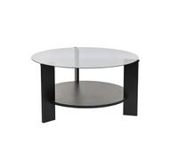 Table à café élégante, 75 x 75 x 40 cm | 100% Verre trempé et Planche à Particules revêtue de mélamine | Finition élégante Noire & fme pour Les espaces de Vie Modernes