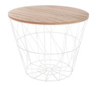 Table à café filaire Kumi - Diam. 38 cm - Blanc