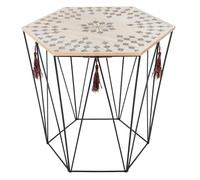 Table à Café Octogonale en Métal Etnik 40cm Noir