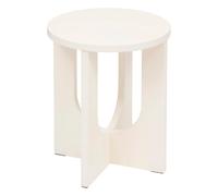 Atmosphera - Table d'Appoint Ronde Bloom - Ivoire - D 40 x H 50,5 cm - Piètement Croisé, Design Contemporain - pour Salon, Chambre, Bout de Canapé