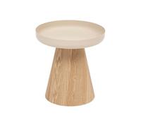 - Table à café ronde en métal et bois HERCYNA - Beige - HERCYNA