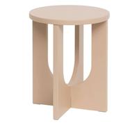 Table à café Table d'appoint aux Lignes Graphiques Bois Beige Noisette D 40 cm - Atmosphera