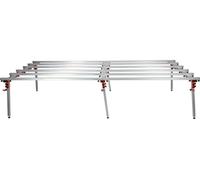 Table à carreaux de 360 cm en aluminium avec 6 pieds réglables