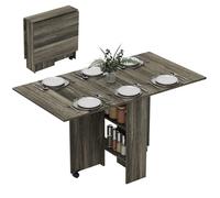 Table à console extensible pliable 140x75x74 cm Gris Bois pour 6 personnes