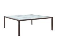 Table à dîner de jardin en résine tressée - VIDAXL - Marron - 200x200x74 cm