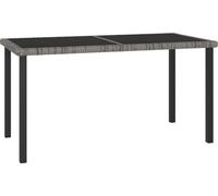 Table à dîner de jardin Gris 140x70x73 cm Résine tressée