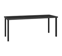 Table à dîner - vidaXL - Noir - 180x70x73 cm - Résine tressée - Verre trempé