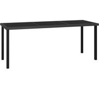 Table à dîner de jardin Noir 180x70x73 cm Résine tressée