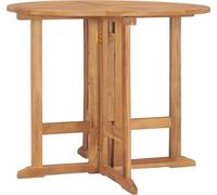 Table à dîner pliable de jardin Ø90x75 cm Bois de teck solide
