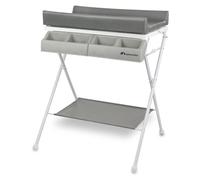 Table à langer 2 en 1 avec baignoire - Pliable - 0 à 11 kg - Compartiments de rangement - Grey Mist