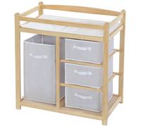 Table à langer avec 4 paniers de rangement - marron