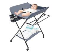 Table à langer avec baignoire pliable Commode Matelas Mobile Table à langer latérale & compartiment accessoires
