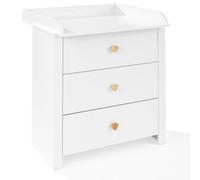 Table a Langer Bebe LITTLE HEART - Commode Chambre Enfant - Compacte Enfant Meuble de Rangement - Commode a Langer Bebe - Réalise Chambre Bebe Complete avec Un Lit - Tables à Langer - Plan à Langer