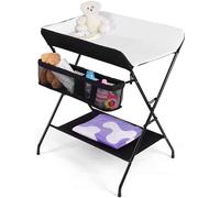 Table à langer et table de jeu pour bébé - Table à langer - Baignoire - Vasque sur pied en acier inoxydable, disponible en blanc et en noir.