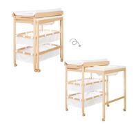 Table à langer extensible avec baignoire - ROBA - BABY POOL - Matelas à langer 'Roba Style' blanc inclus - Bois naturel