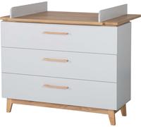 Table à langer large roba avec plan à langer « Caro », fermeture douce, 3 tiroirs, hauteur de change 94 cm