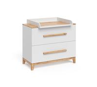 Table à langer Vitalispa Malia Blanc/Artisan 108x98cm avec 2 tiroirs, Model 58352