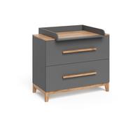Table à langer Vitalispa Malia Gris/Artisan 108x98cm avec matelas à langer, Model 58353