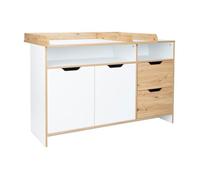 Arthur Berndt Commode à langer XXL Maxim Soft-Close, amortisseur de porte, blanc craie Artisan Oak