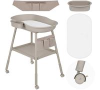 Lionelo Table à langer Rosie réglable en hauteur avec roulettes, organiseur, matelas imperméable