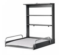 Roba Étagère à langer murale Style gris – pliable, matelas hydrofuge, 2 étagères – Bois anthracite