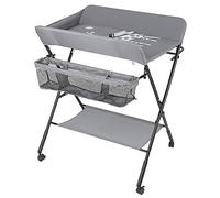 Table à Langer Pliable et Portable avec Sac de Rangement et Couche Inférieure, Tables à Couches Mobile pour Bébé avec Ceinture de Sécurité, Soin pour Nouveaux-Nés 80 * 66 * 98cm (Gris)