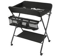 Table à Langer Pliable et Portable avec Sac de Rangement et Couche Inférieure, Tables à Couches Mobile pour Bébé avec Ceinture de Sécurité, Soin pour Nouveaux-Nés 80 * 66 * 98cm (Noir)