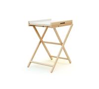 AT4 - ESSENTIEL Table à langer pliable Hêtre laqué | Dimensions ouvertes (L x l x H) : 78 x 58 x 90,5 cm | Dimensions pliées (L x l x H) : 58 x 11,5 x 111,5 cm | Matelas PVC fourni