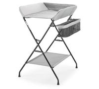 Table à langer pliante BabyTrold Vera 2, gris denim, avec compartiment de rangement et support à 3 compartiments