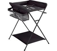 Table à langer pour bébé - Pliable - Réglable en hauteur - Avec tablette - Ceinture de sécurité - Panier de rangement - Gris clair