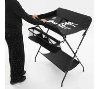 Table à langer pour bébés - Table à langer autonome - Pliable - Pour les bébés de 0 à 12 mois - Capacité de charge 15 kg - Ceinture de sécurité - Compartiment de rangement - Noir