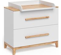 Table à langer Vitalispa Malia Blanc/Artisan 108x98cm avec 2 tiroirs, Model 58352