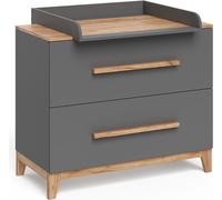 Table à langer Vitalispa Malia Gris/Artisan 108x98cm avec matelas à langer, Model 58353