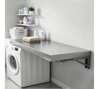 Table à linge murale pliable en acier inoxydable - Établi et étagère console pour cuisine, salle de bain, restaurant, balcon (50,8 x 30,5 cm) - Design compact
