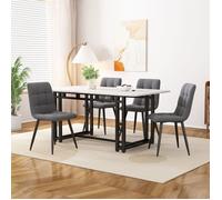 Table à Manger 120 x 70 cm Table de Salle à Manger moderne forme rectangulaire piètement métal pieds noirs