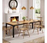 Table à manger 200 cm - Table à manger rectangulaire - Dimensions 200 x 70 cm - Design élancé - Style industriel rustique - Pour 6 à 8 personnes - Plateau en bois - Naturel