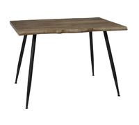 Toilinux – Table à manger 4 personnes – métal et MDF – noir et marron