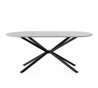 Concept Usine Table à manger Karvia 6 personnes gris et noir 180 cm