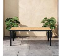 Table à manger 8 places 190x90 cm aspect bois naturel et noir - aluminium et plastique