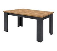 Table à manger allongeable ALTOBUY COLT - Aspect bois Denver - Pieds anthracite - 180/230x95cm Marron