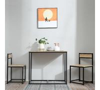 Table à manger avec 2 chaises, ensemble 3 pièces pour 2 personnes, pour petites pièces, chêne