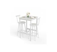 Table à manger avec 2 chaises Set de table à manger Groupe de salle à manger Panneaux de particules, acier petits espaces - YubNct