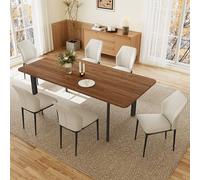 Table à Manger avec 4 à 8 chaises, Table Extensible élégante et Moderne en Panneaux MDF pour Le Salon 160 à 200 cm
