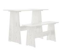 vidaXL Table à manger avec banc Blanc Bois de pin solide