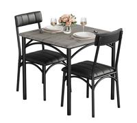 TABLE A MANGER AVEC CHAISES,Ensemble Table à Manger et 2 Chaises,Style industriel,Set de Salle à Manger 3 Pièces,Gris Ciment