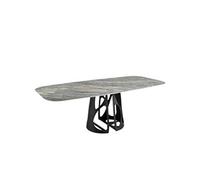 Angel Cerdá - Table a Manger Moderne Ovale en grès cérame Bleu | Plateau Fixe | Design Unique et Élégant | pour 10 Convives | Résistante aux Taches | 240 x 110 x 76 cm