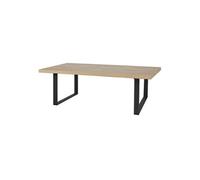 Table à manger BARTON plateau aspect bois Canyon pieds métal noir 170x100x76 cm