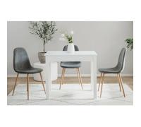 Finori - Table à manger CAPRI - Carré, Blanc perle, 4 personnes, 90 x 67 x 76 cm