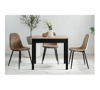 Table à Manger CAPRI - Chêne Artisan & Noir - Carré - 4 personnes - 90 x 67 x 76 cm